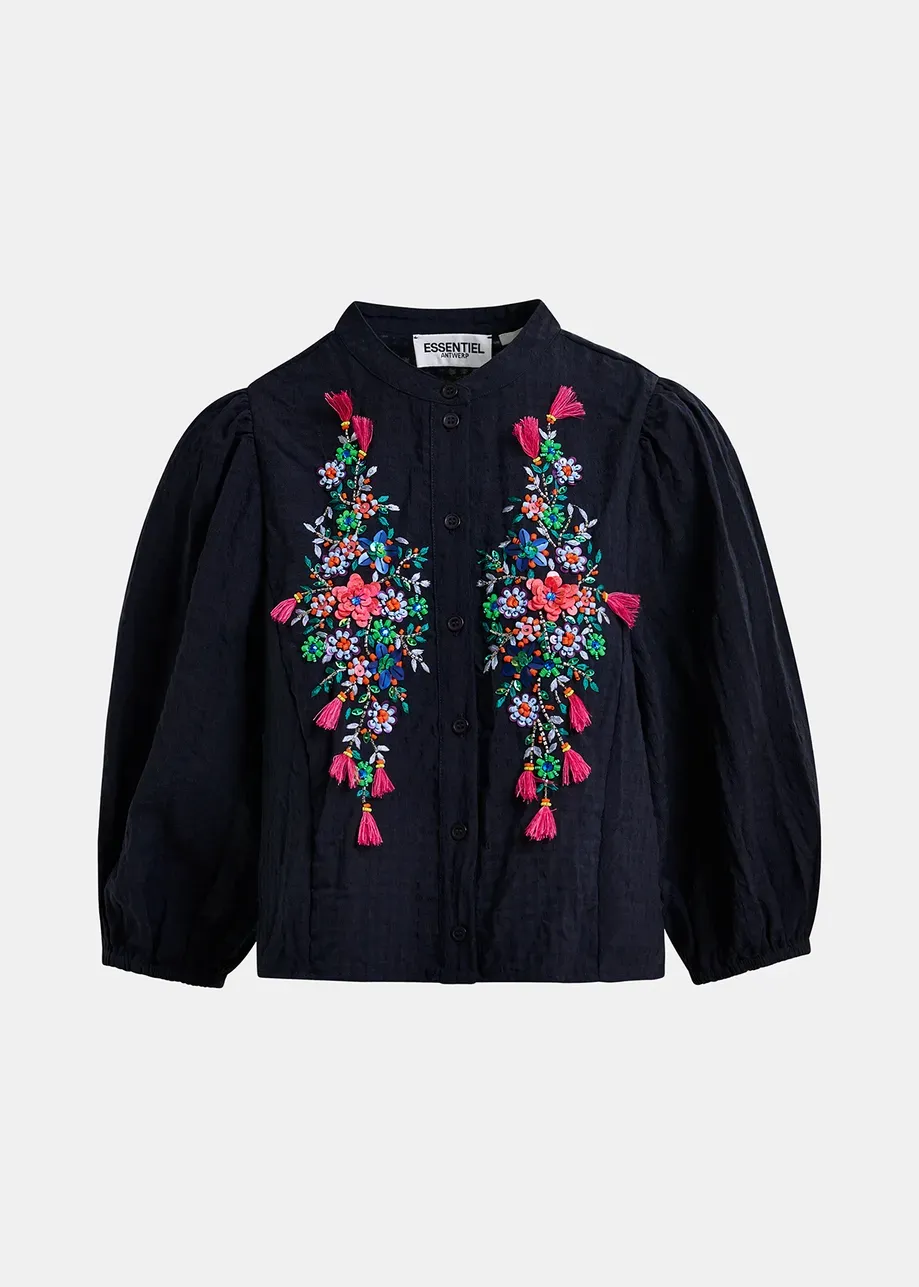 Heartfelt embellished shirt - dark sapphire ESSENTIEL