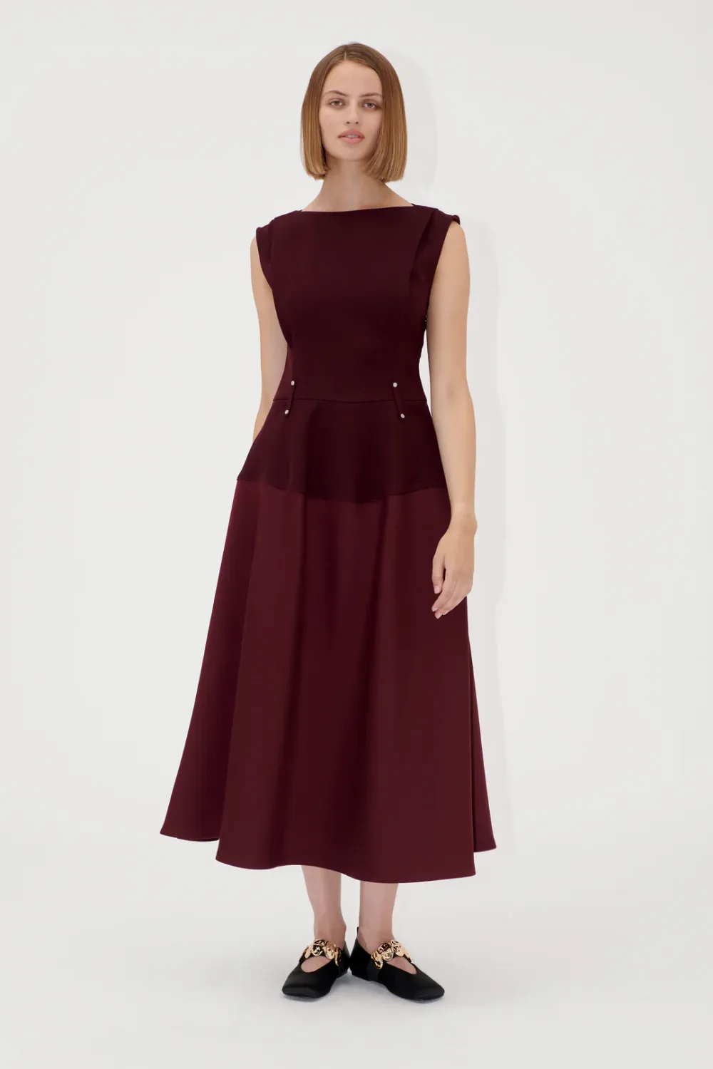 SLEEVELESS BOATNECK MIDI DRESS STINE GOYA