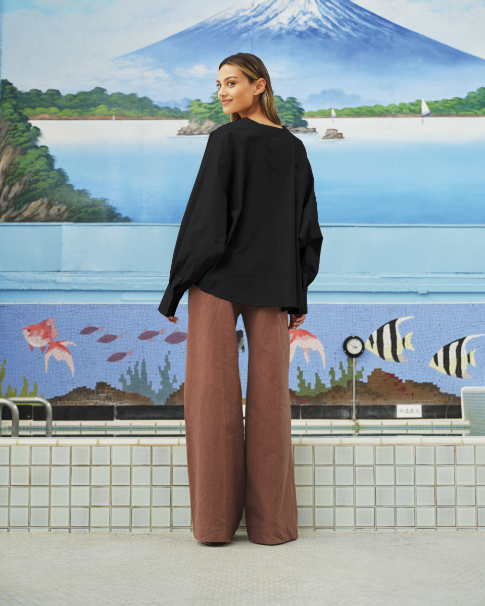 Naka Shirt Poplin Stretch - black SEA ME HAPPY
