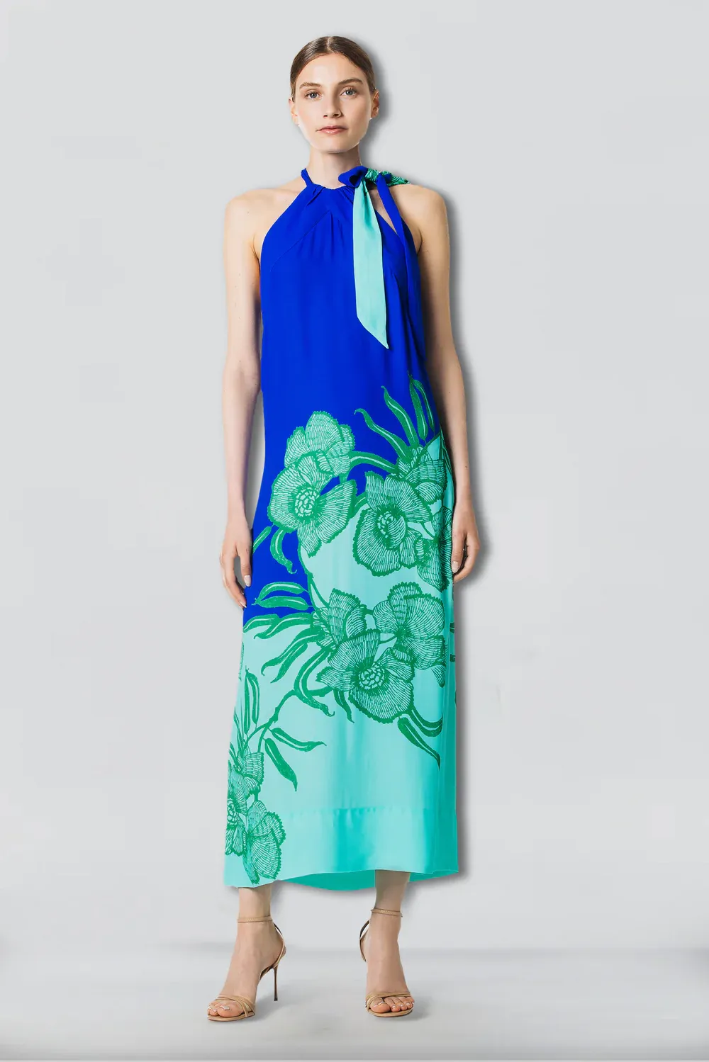 Angelina Flowers Dress - mint CELLA BLUE