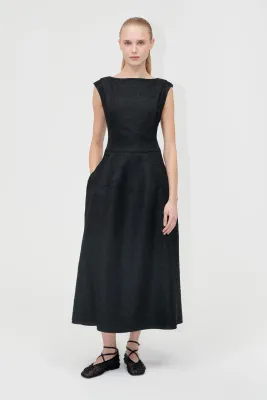 Sleeveless Boatnack Midi Dress - gradient beads STINE GOYA