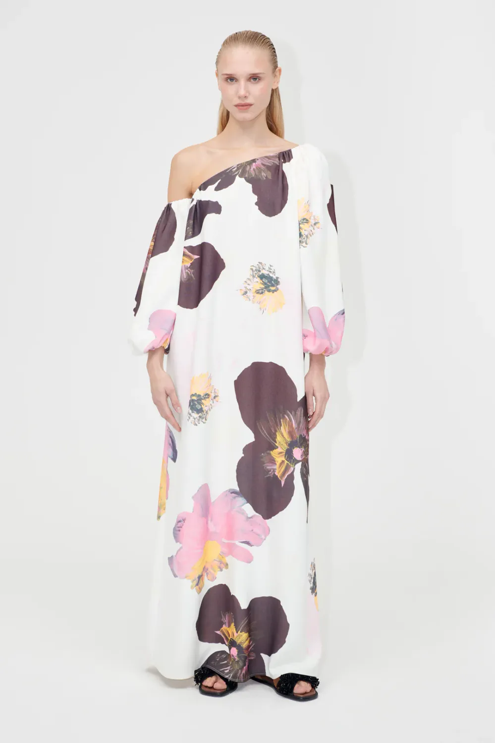 Structured Off-shoulder Dress - wild flowers  STINE GOYA