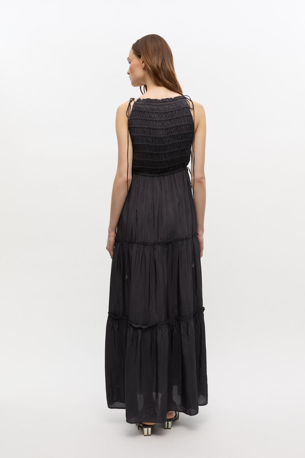 Viscose Habotai Maxi Smock Slip Dress GANNI