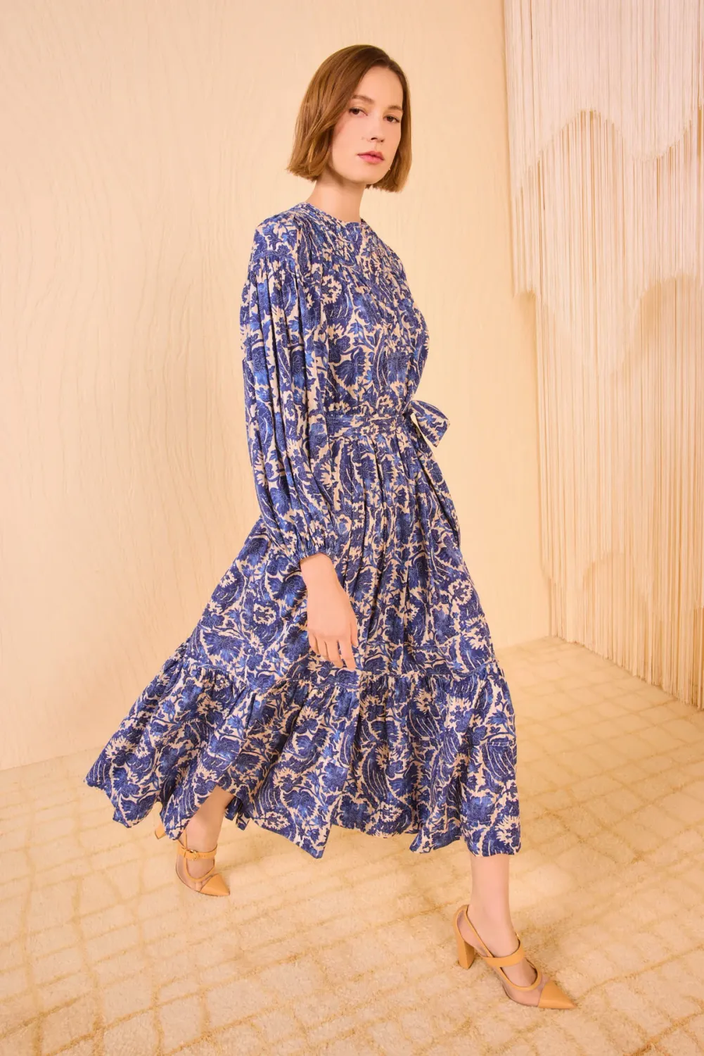 Seraphine Long Sleeve Dress - ocean ULLA JOHNSON