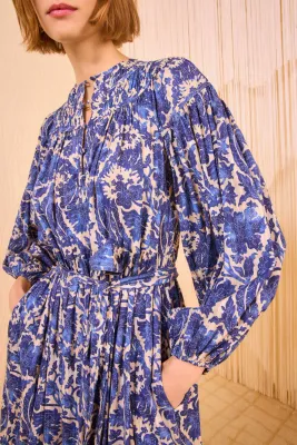 Seraphine Long Sleeve Dress - ocean ULLA JOHNSON