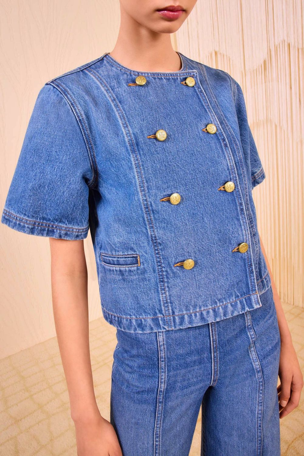 The Serge Short Sleeve Jacket Danube ULLA JOHNSON