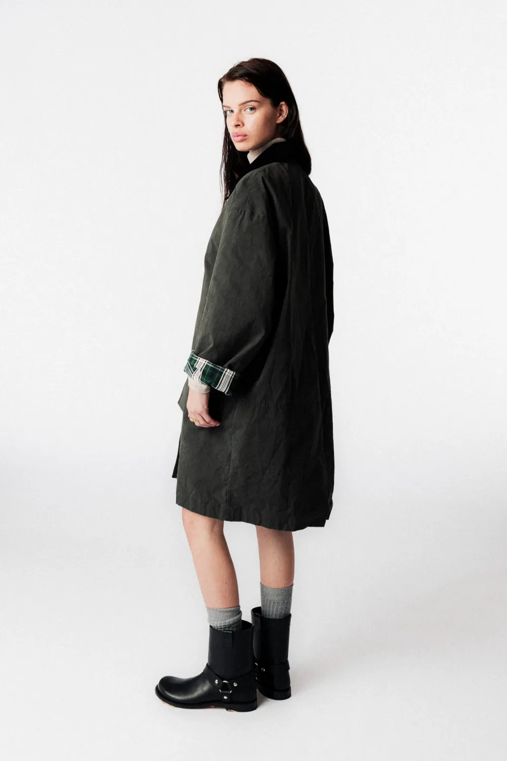 Donald waxed cotton coat - green JOHNY