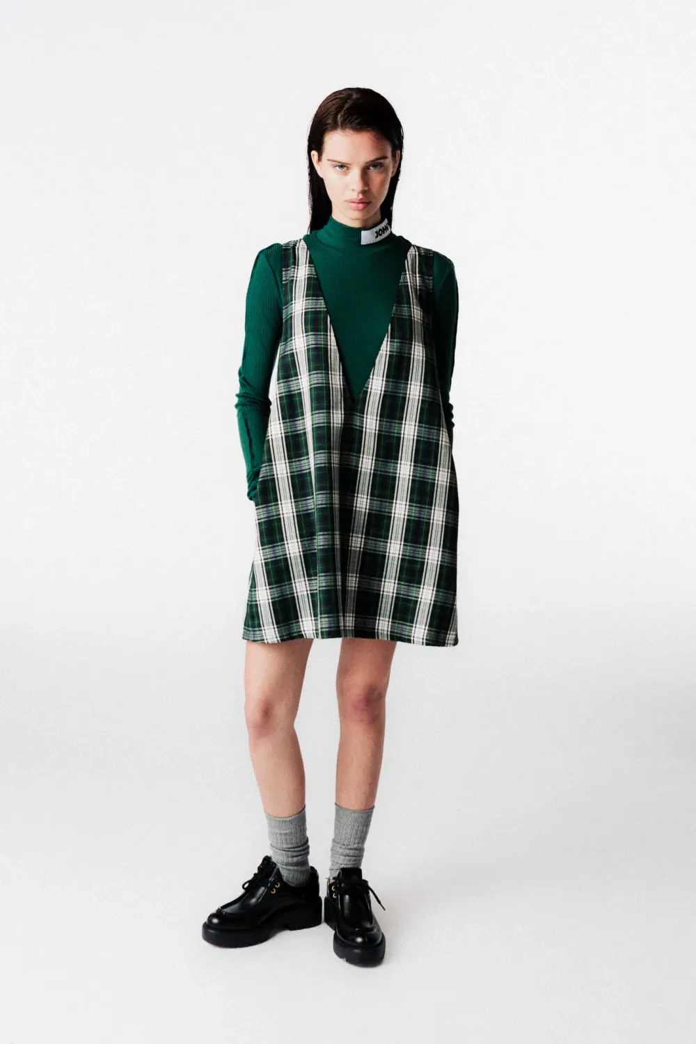 Bob Dress - check green JOHNY