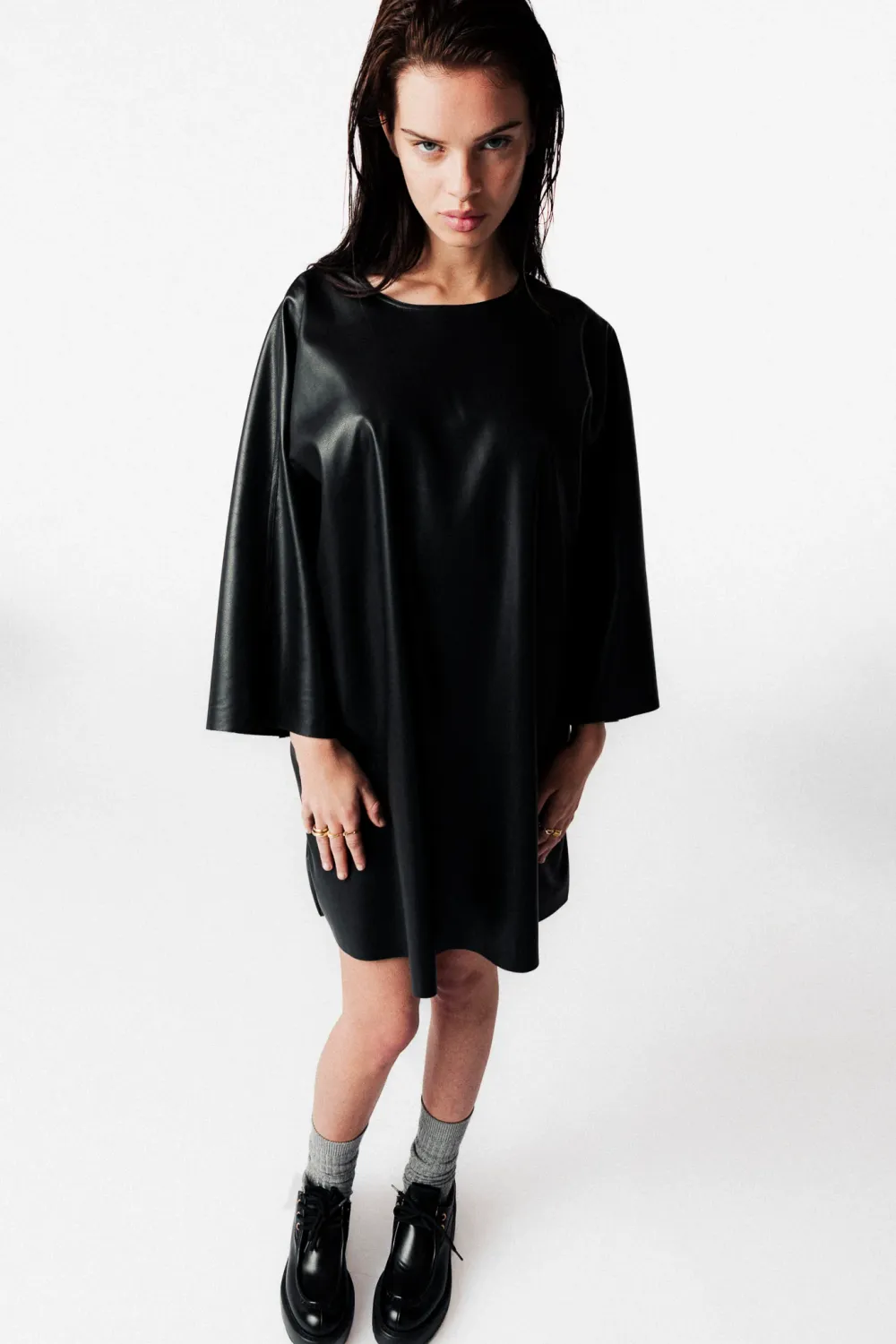 Moora vegan leather Dress - black JOHNY