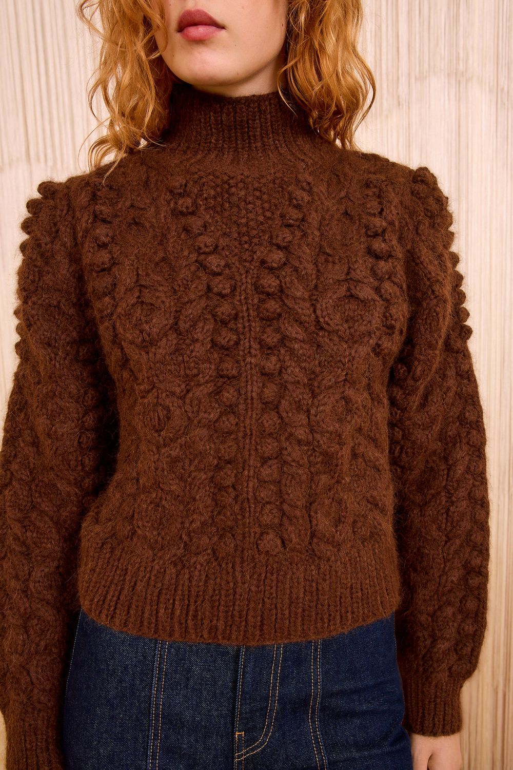 Albia alpaca knit pullover - mahogany ULLA JOHNSON