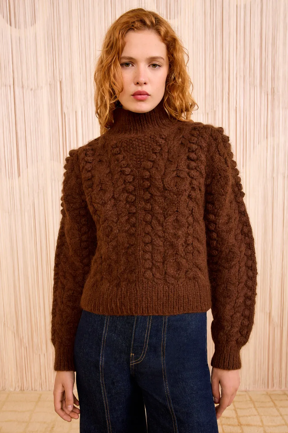 Albia alpaca knit pullover - mahogany ULLA JOHNSON