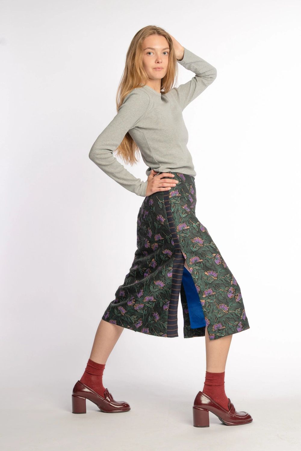 Asil skirt - pinegreen purple  STEF SERIES