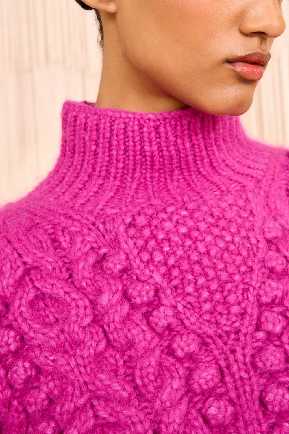 Albia alpaca knit pullover - rose ULLA JOHNSON