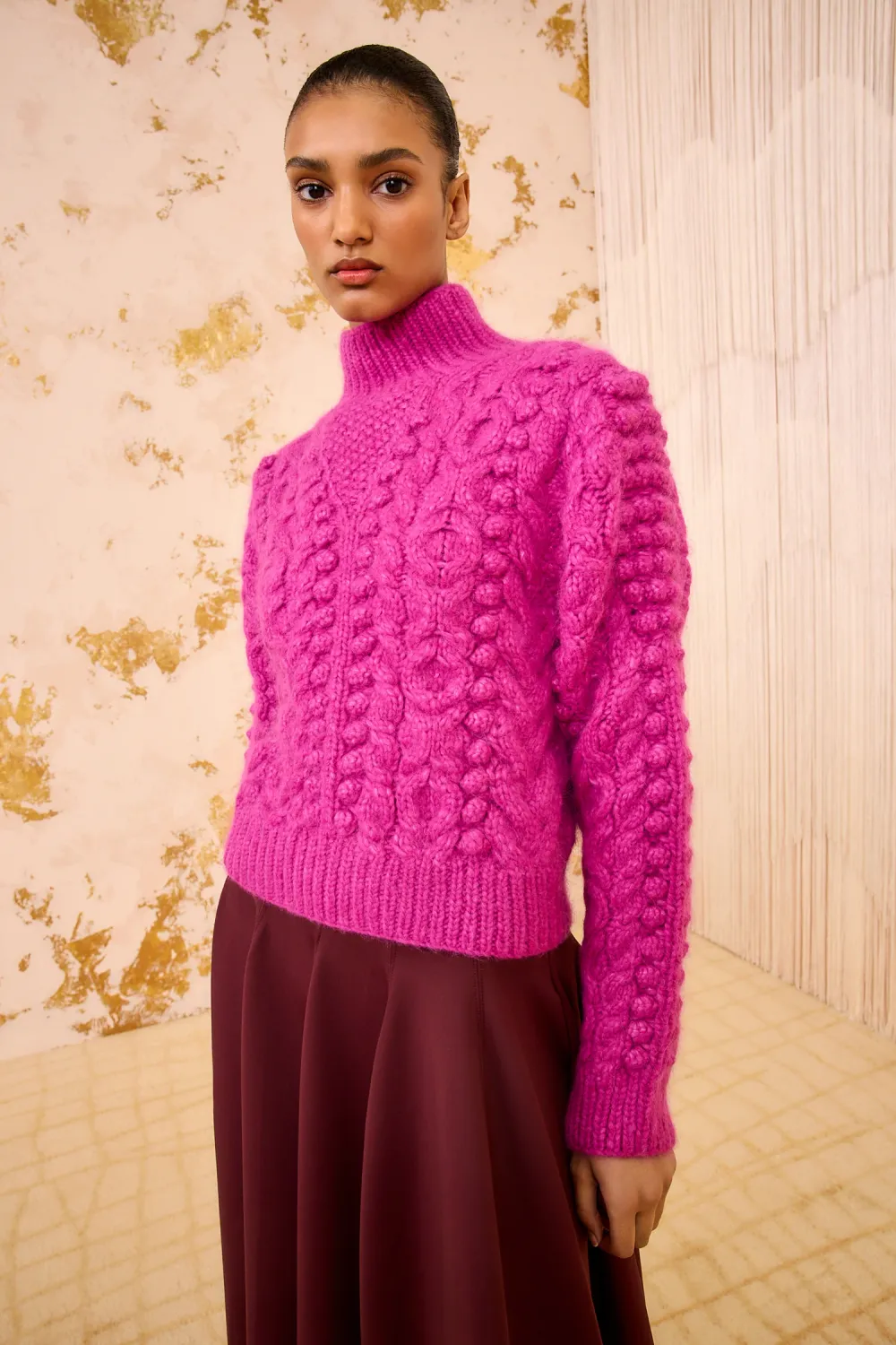 Albia alpaca knit pullover - rose ULLA JOHNSON