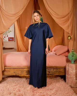 Mercedes dress shiny Tafta - midnight blue SEA ME HAPPY