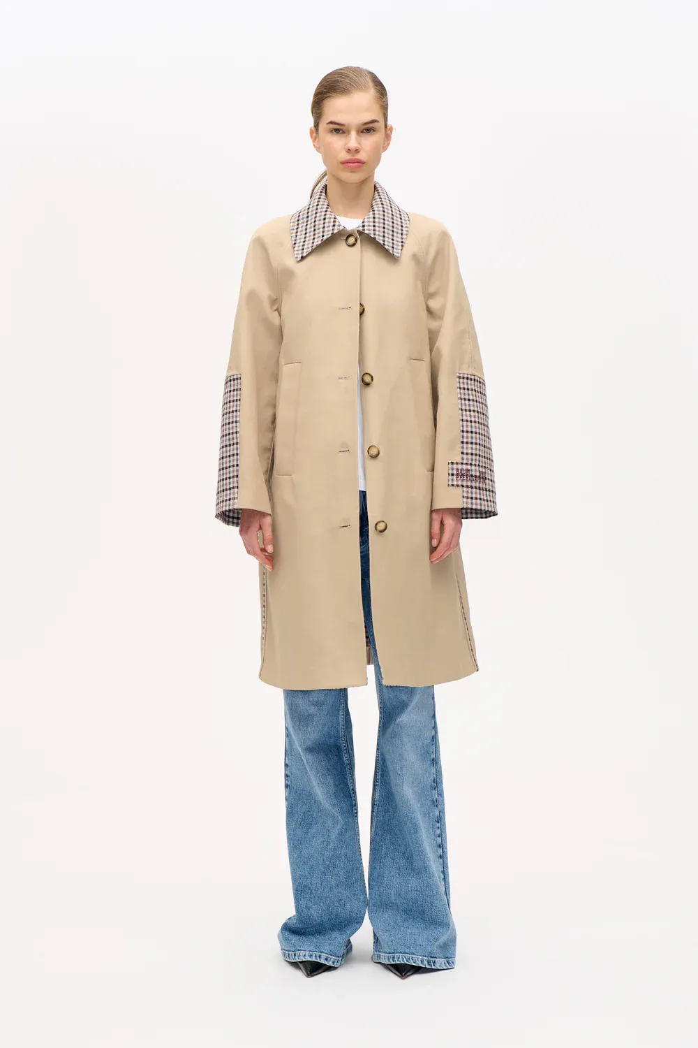 Donnie Coat - brown camel check BAUM UND PFERDGARTEN