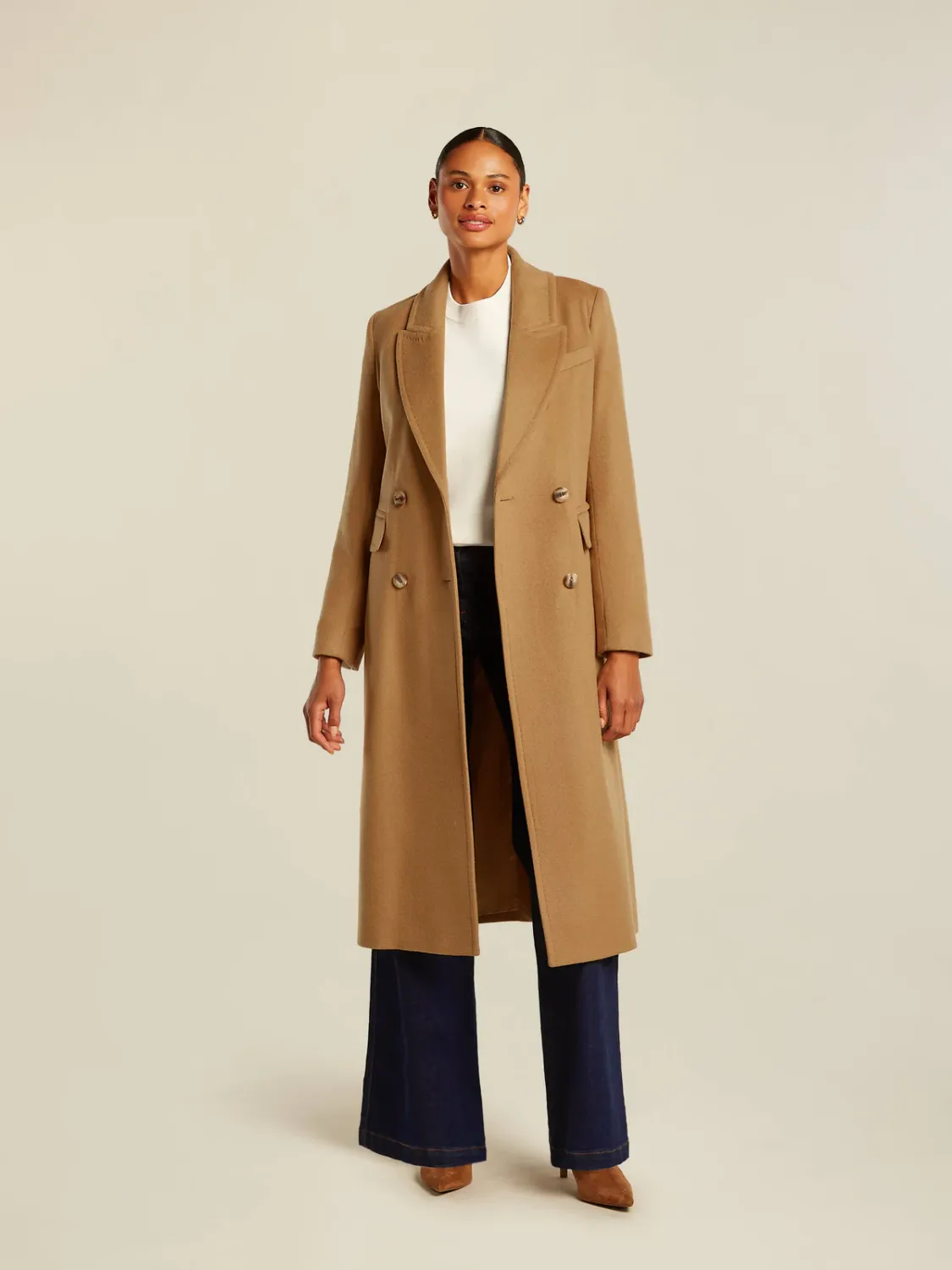 Tiffany long coat - dark camel BEAUMONT