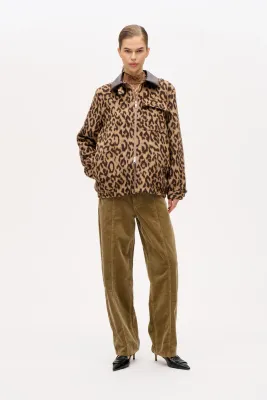 Beline vest - wool camel leopard BAUM UND PFERDGARTEN