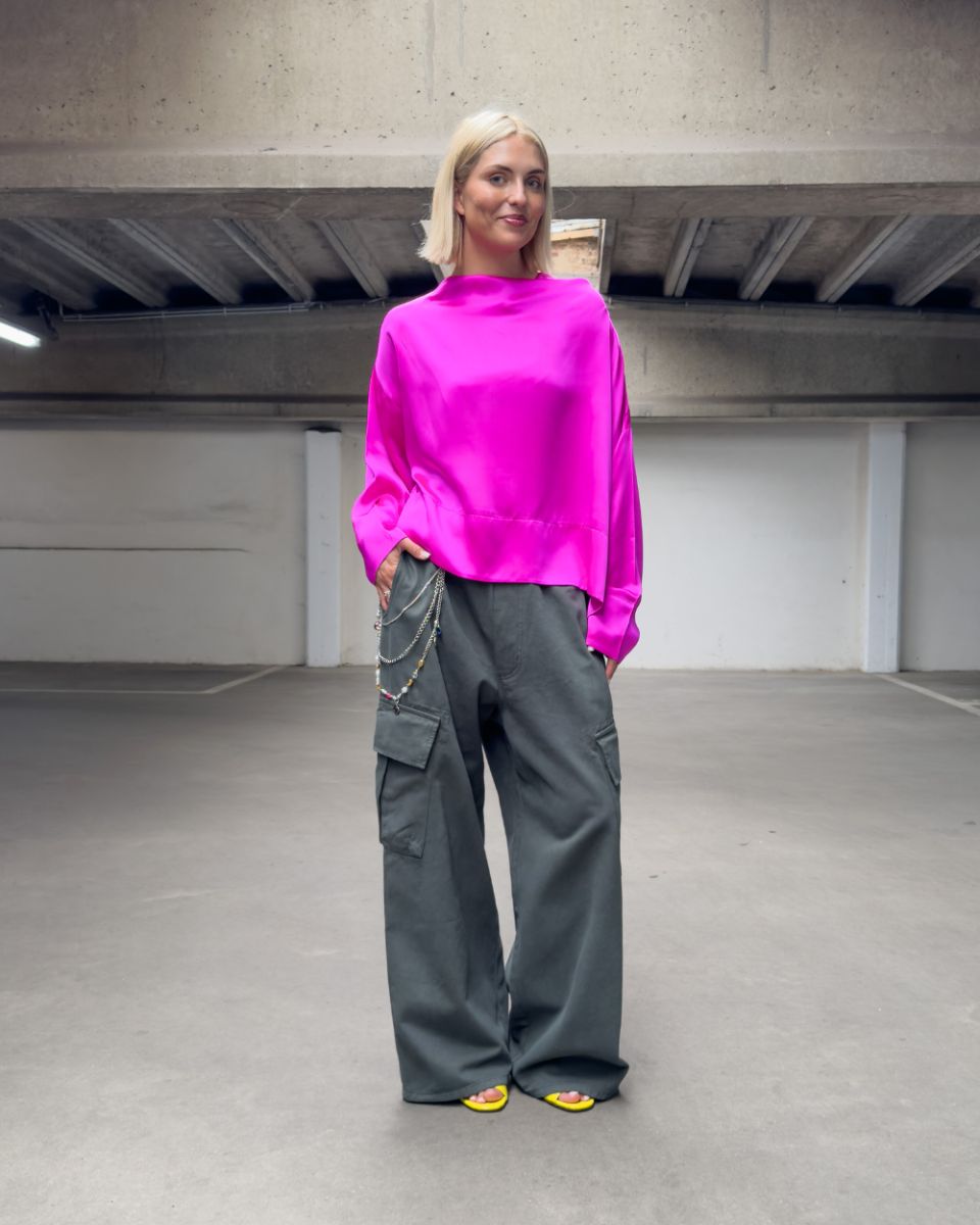 Miso Top Longsleeve Silk - magenta SEA ME HAPPY
