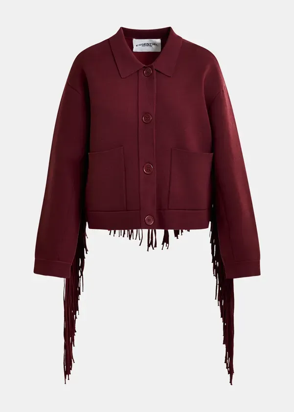 ISTERN cardigan - burgundy ESSENTIEL