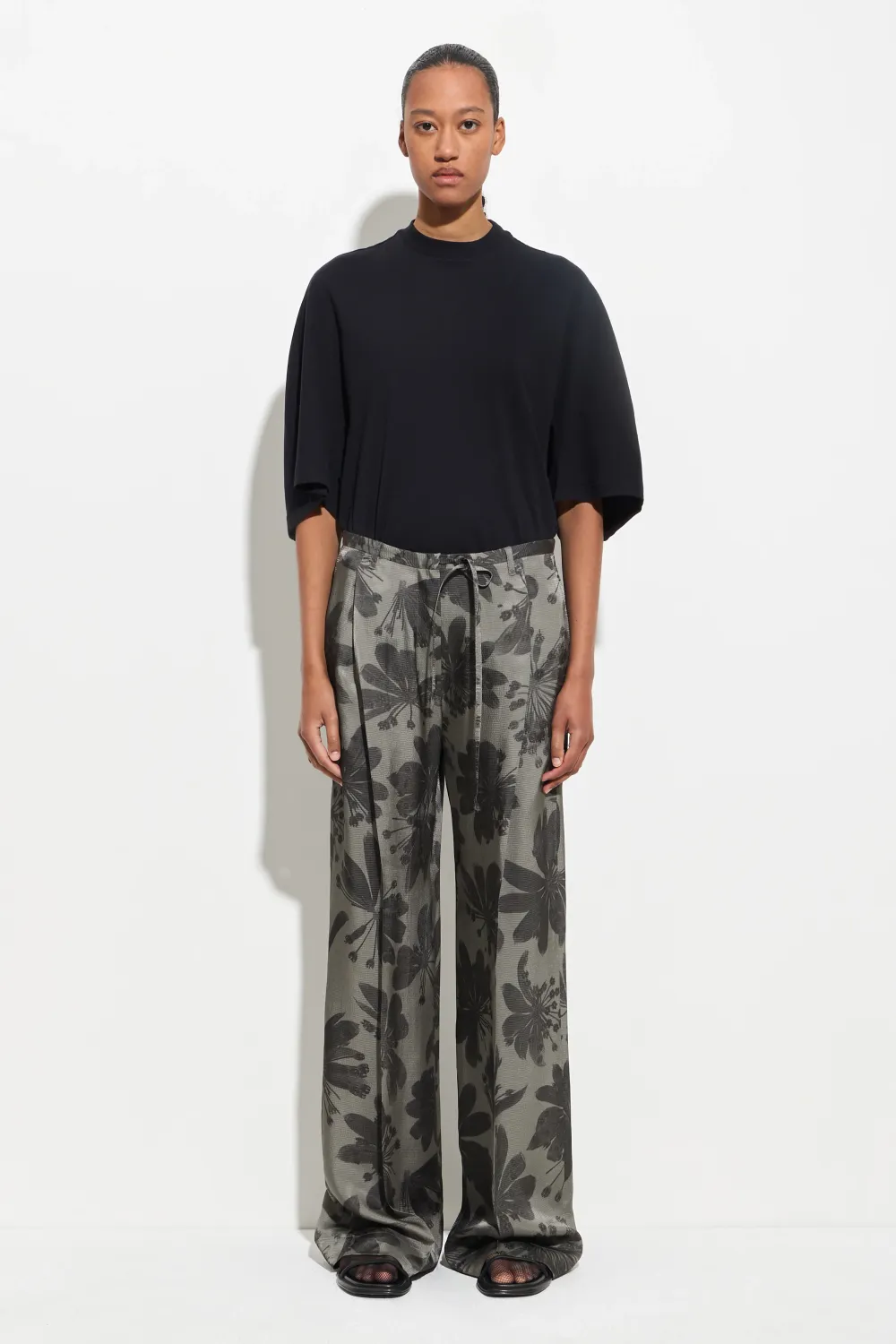 PAMIR rayon pants - dark mud seaweed bugra CHRISTIAN WIJNANTS