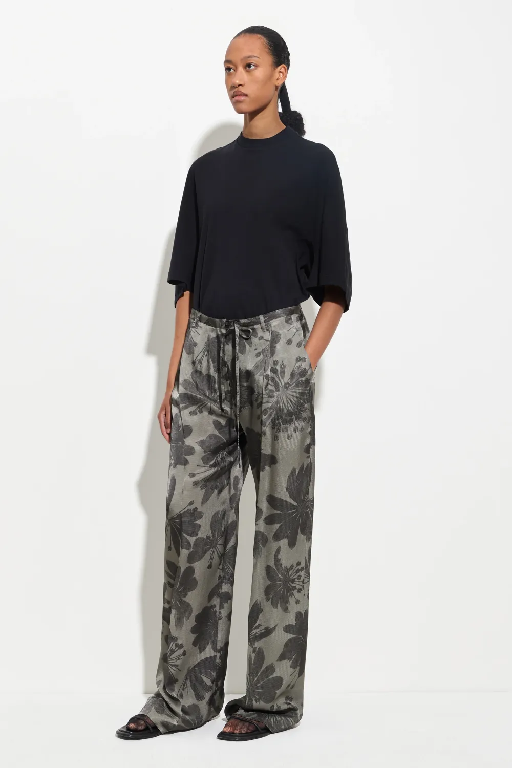 PAMIR rayon pants - dark mud seaweed bugra CHRISTIAN WIJNANTS