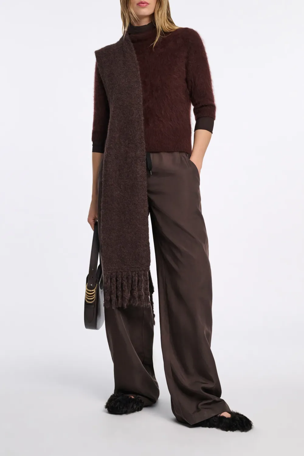SPORTY ELEGANCE pants - dark chocolate DOROTHEE SCHUMACHER