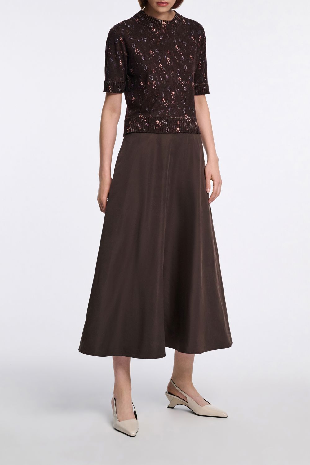 SPORTY ELEGANCE skirt - dark chocolate DOROTHEE SCHUMACHER