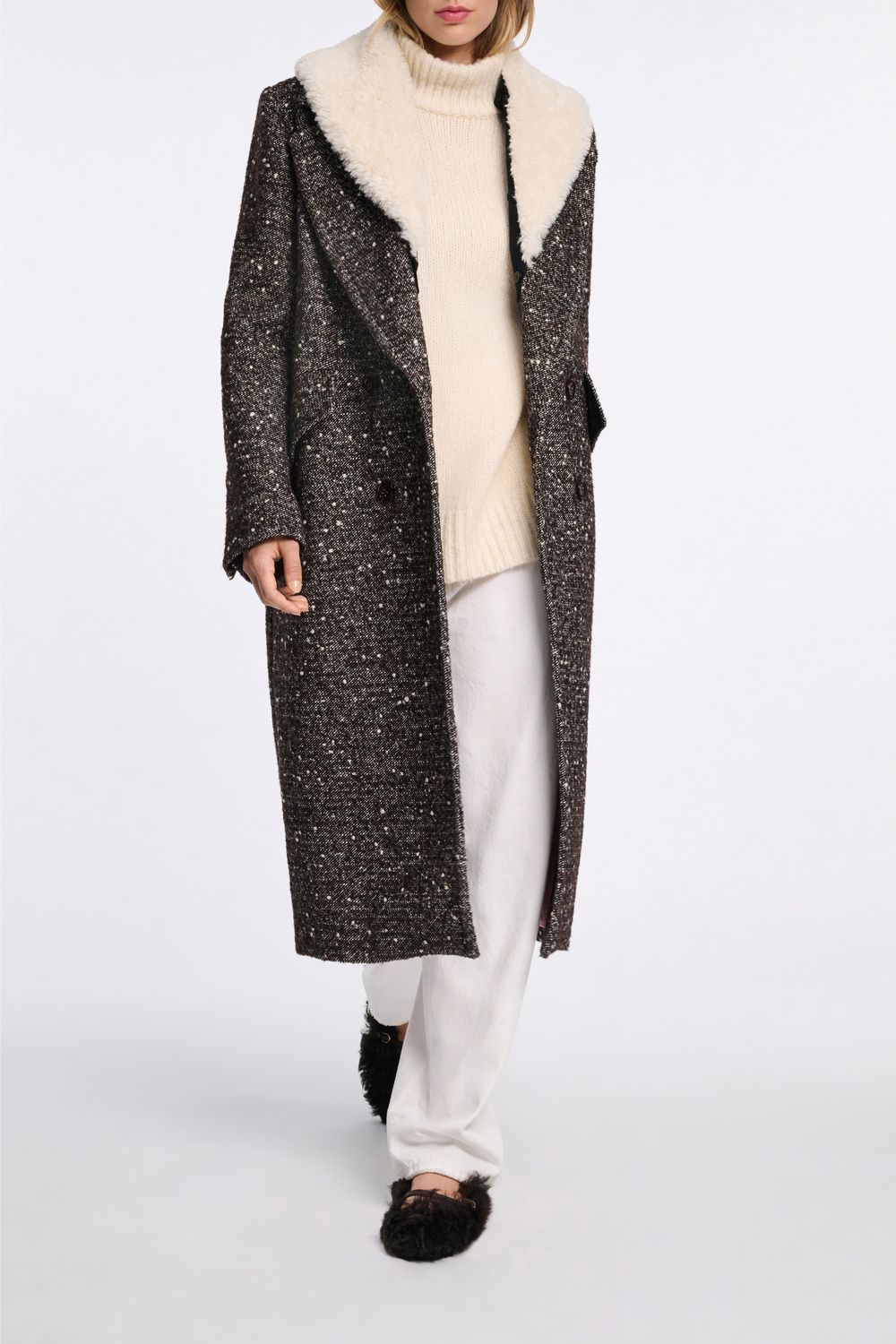 COZY ATTRACTION coat - chocolate tweed DOROTHEE SCHUMACHER