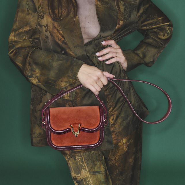 Brick Thick Suede Mini Manon Bag CLARIS VIROT
