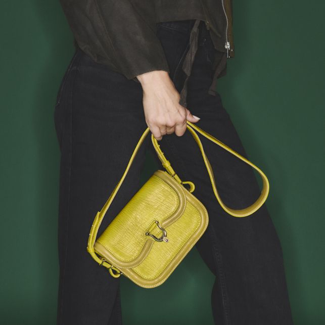 Sulfur Yellow Leather Mini Manon Bag  CLARIS VIROT