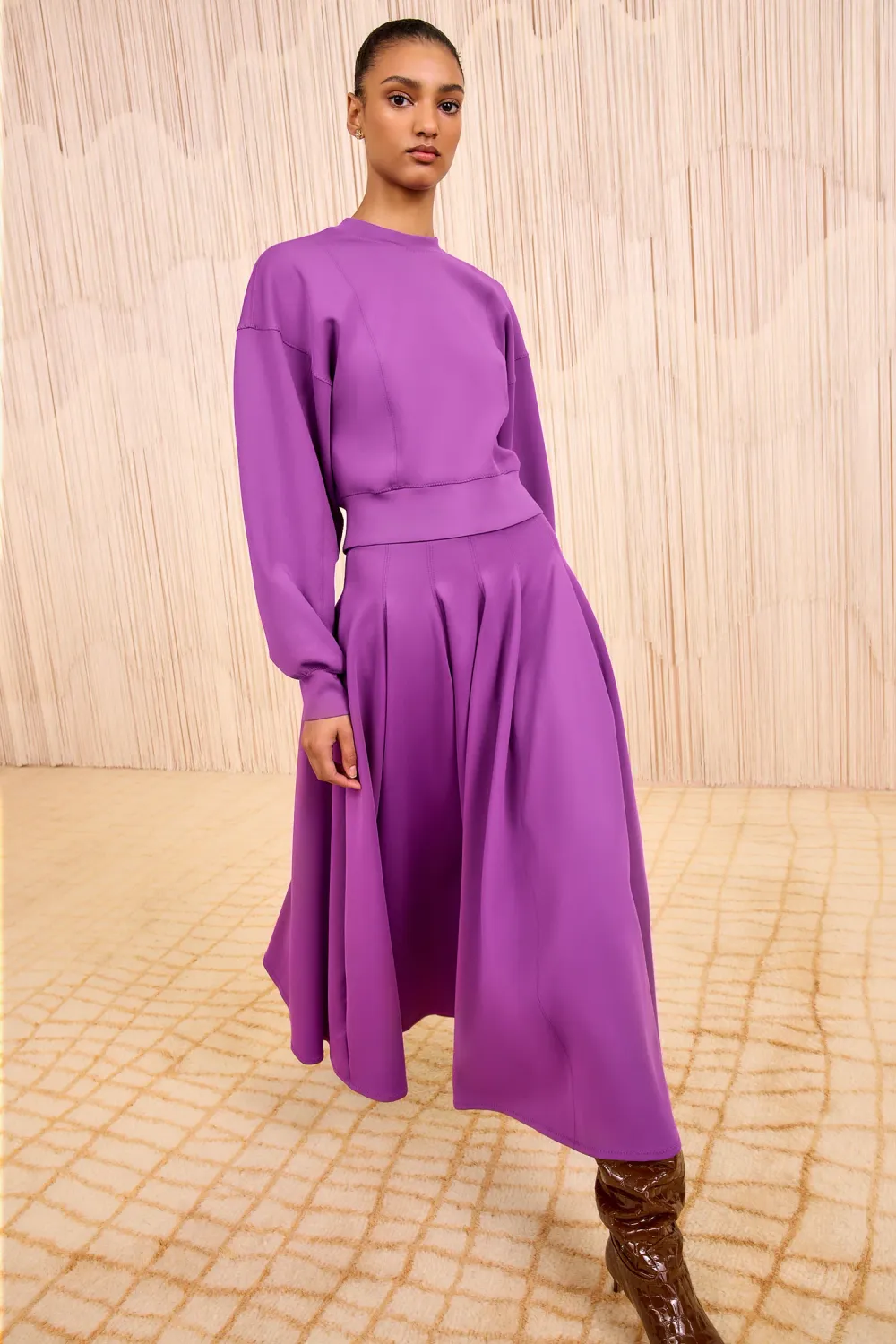 Rea High Waist Midi Skirt - THISTLE  ULLA JOHNSON