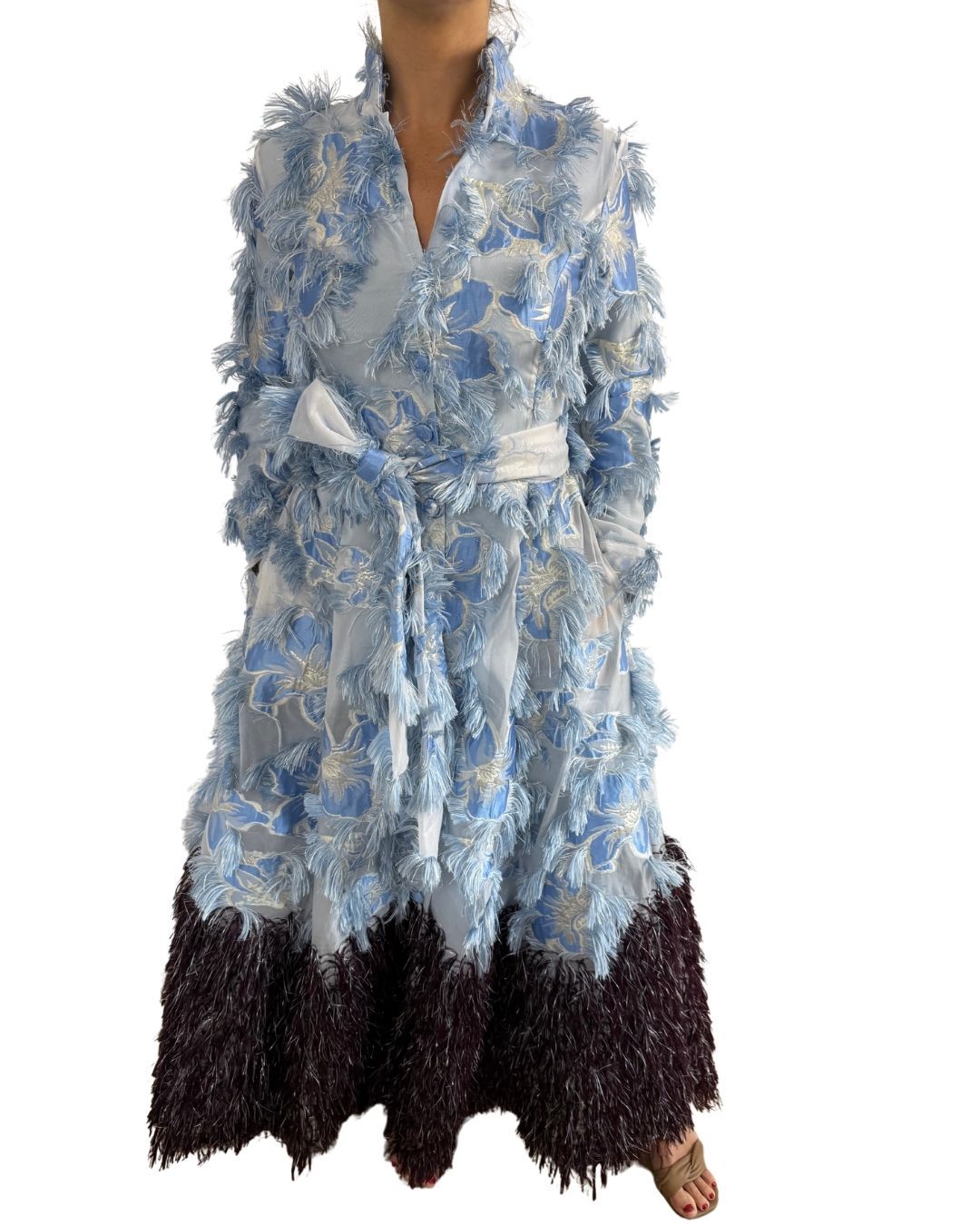 Feather Dress blue/burgundy KATERIN THEYS