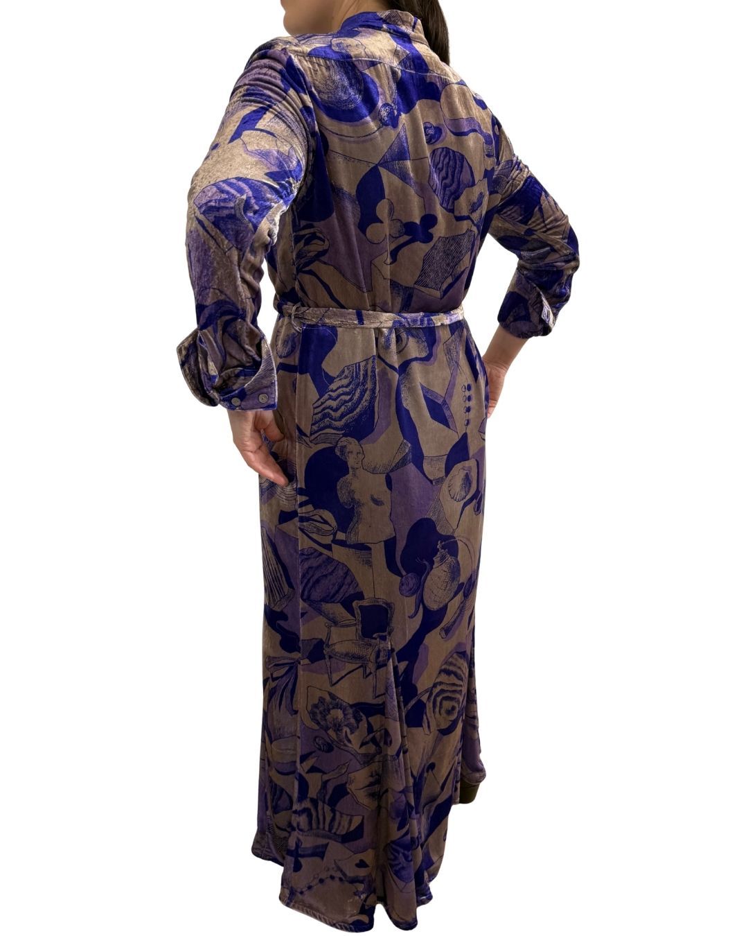 Daphne Dress - silk velvet purple surrealism KATERIN THEYS