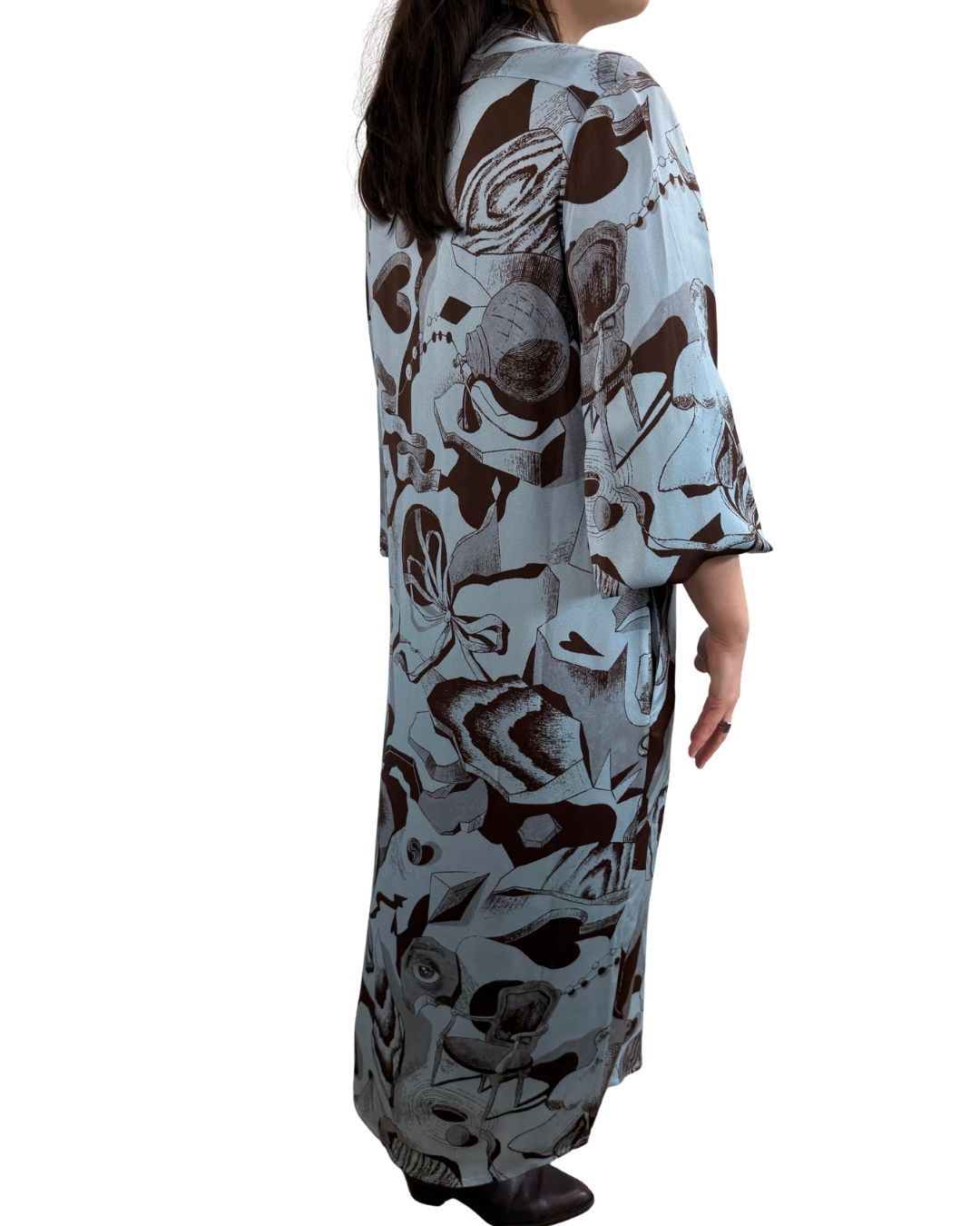 Donna Dress - blue and brown surrealism KATERIN THEYS