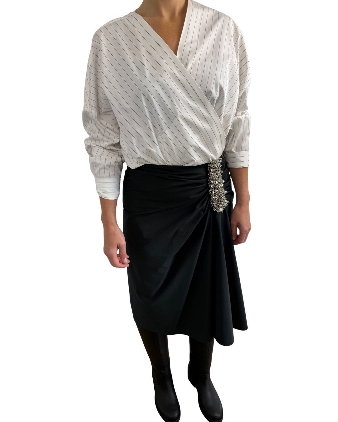 SAVORA embellished skirt black DRIES VAN NOTEN