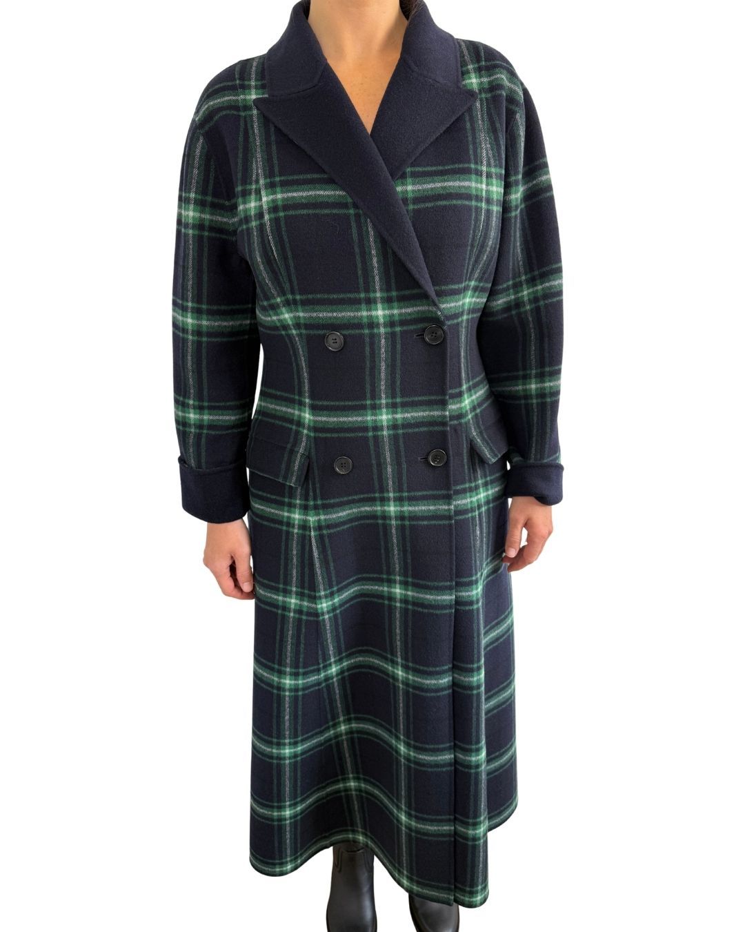 Beatrix Reversible Coat - navy green ALICIA AUDREY