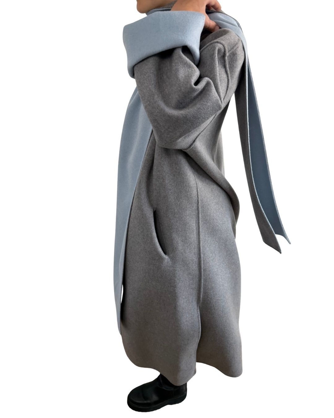 Camilla Reversible Coat - light blue/soft grey ALICIA AUDREY