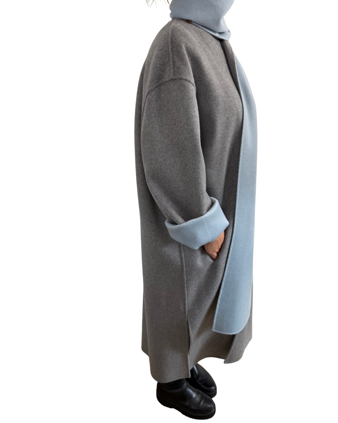 Camilla Reversible Coat - light blue/soft grey ALICIA AUDREY
