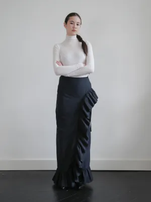 RUFFLED SKIRT - black AVDW