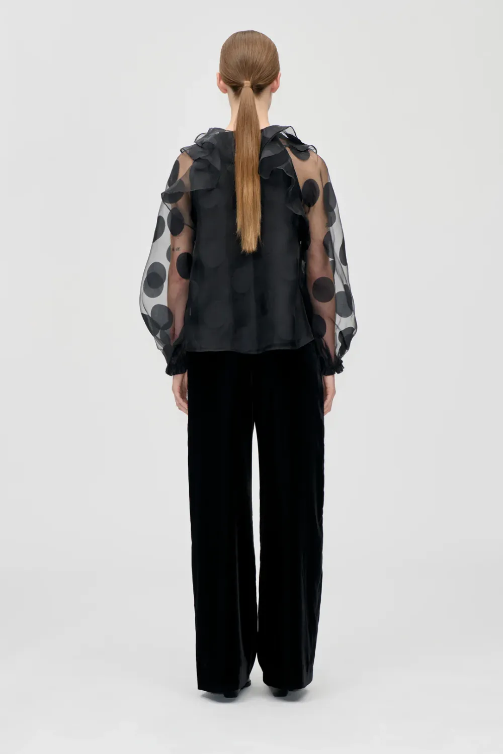 ELASTICATED PANTS - BLACK VELVET STINE GOYA