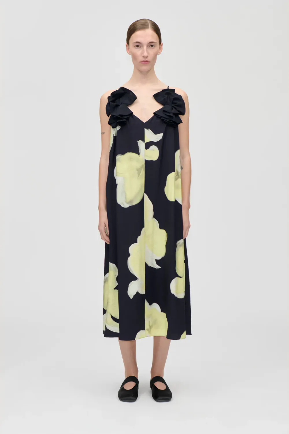 FLORAL LONG DRESS - YELLOW PETUNIAS STINE GOYA