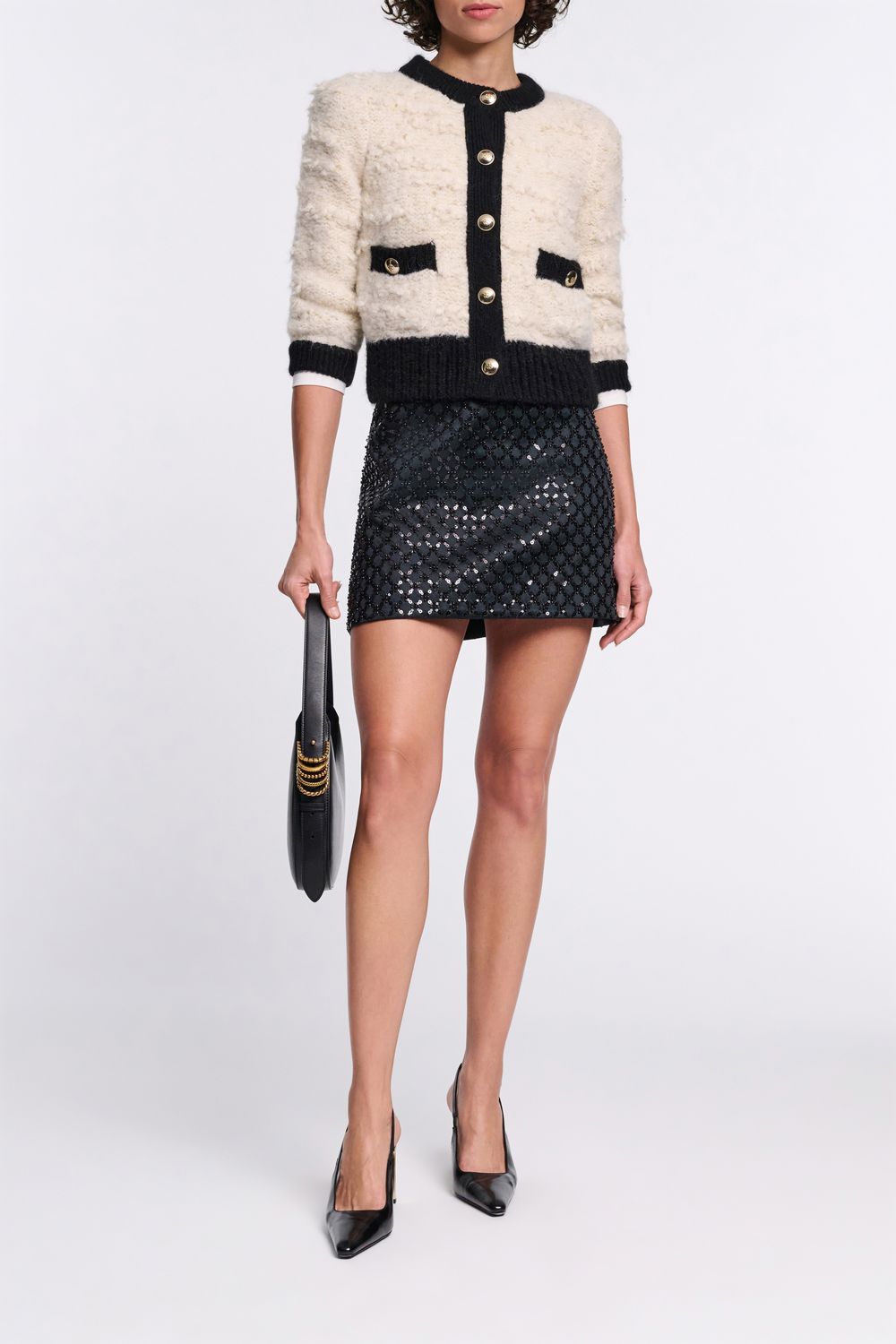 Delightful Sparkle Cardigan - Creme Black Framed DOROTHEE SCHUMACHER