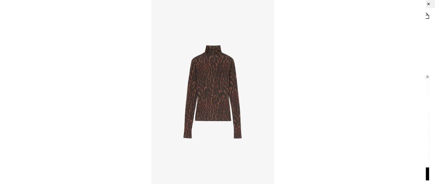 GANNI - Turtleneck in Printed Jersey (Rawhide)