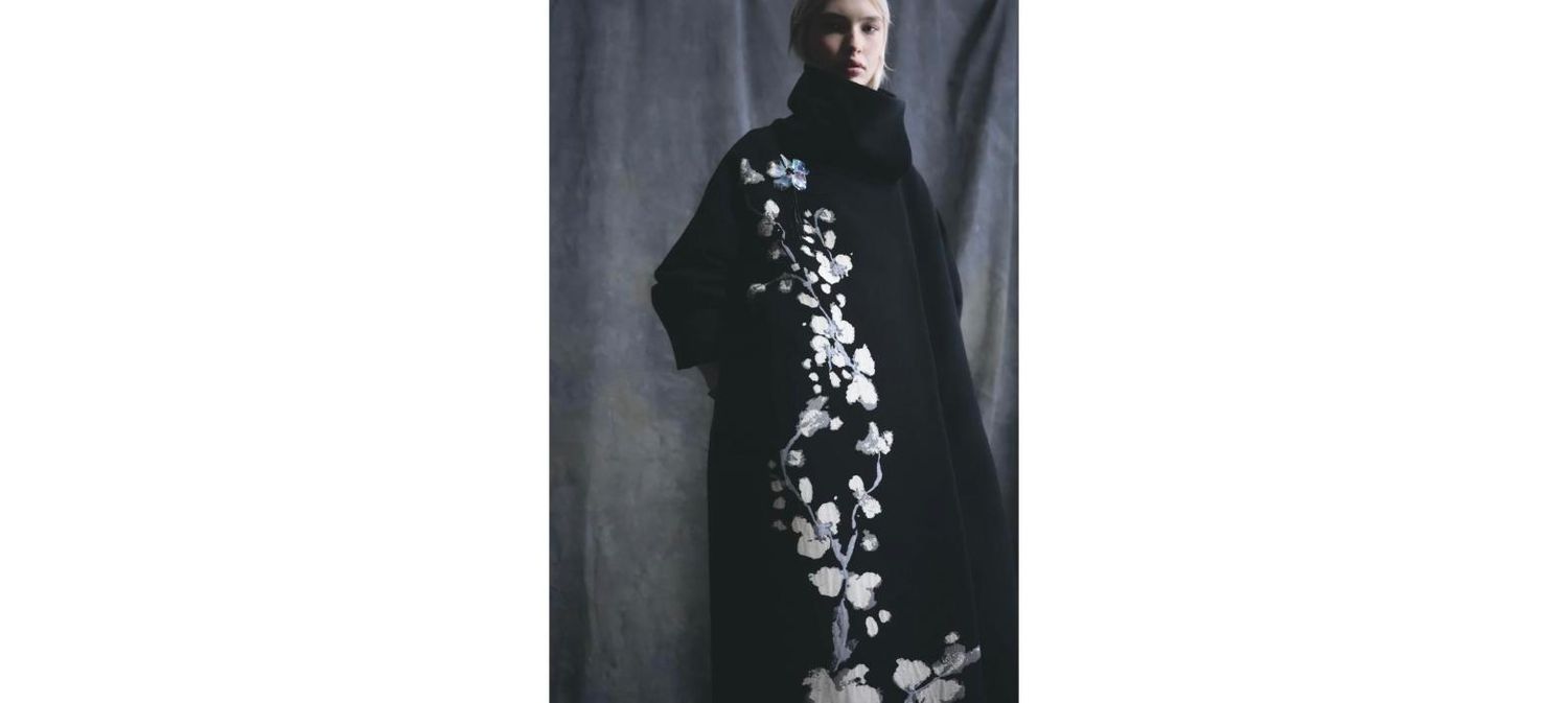 PSOPHIA - Jacquard Coat with Wool