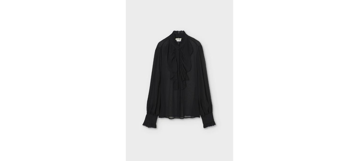 PSOPHIA - Silk Georgette Ruffle Blouse