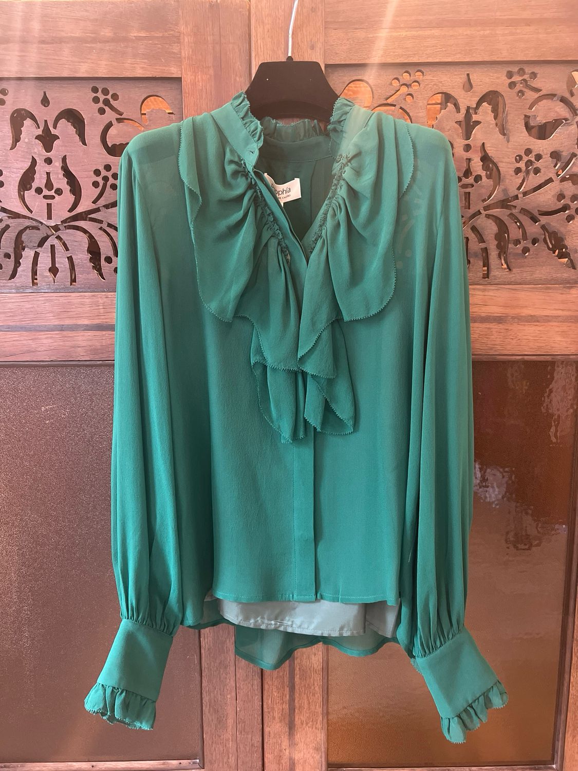 PSOPHIA - Silk Georgette Ruffle Blouse