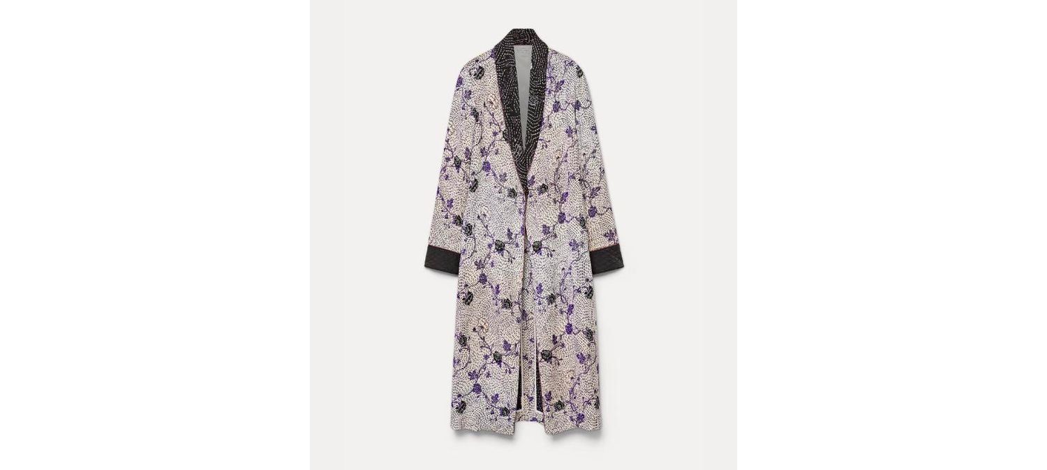 FORTE_FORTE - Cherry Blossom Jacquard Robe De Chambre Coat