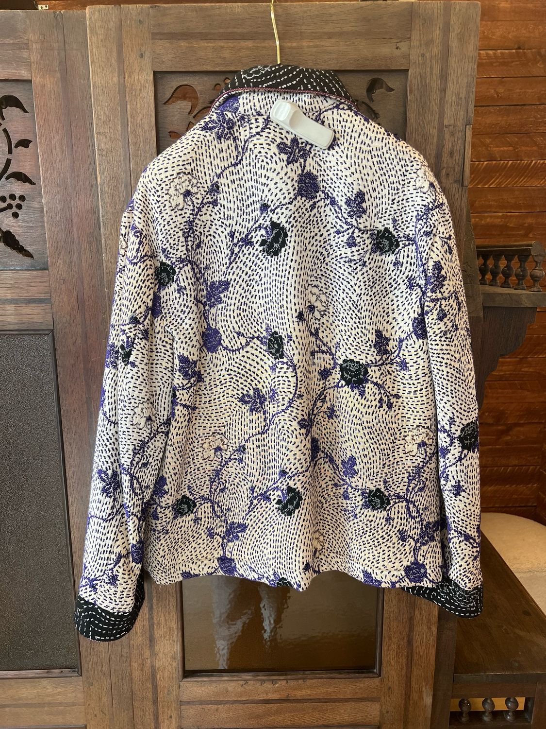 FORTE_FORTE - Cherry Blossom Padded Jacquard Short Coat