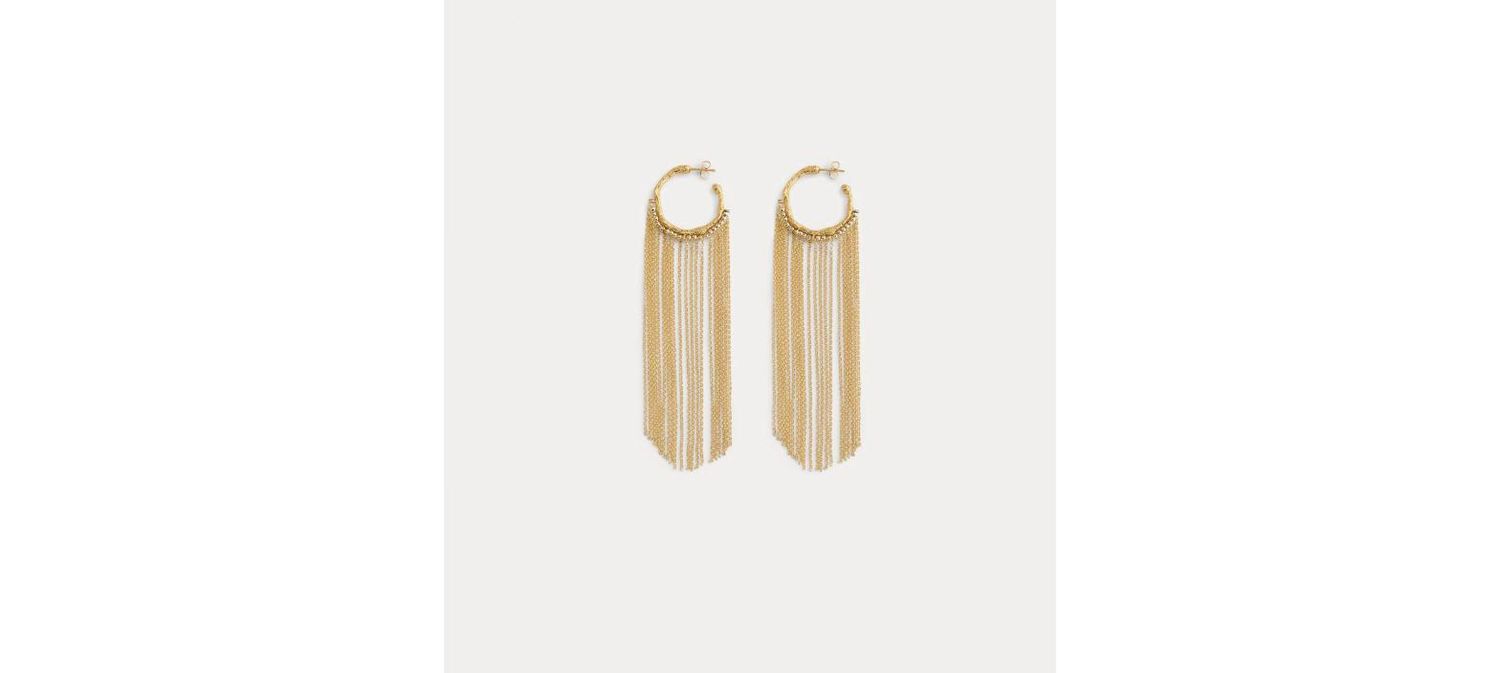 FORTE_FORTE - Fringed Hoop Sculpture Earrings